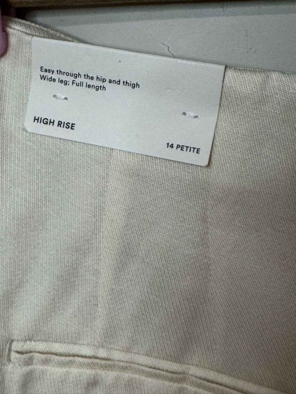 NEW Ann Taylor Linen Cream High Rise Wide-Leg High Waist Trousers Size 14P - Picture 8 of 8